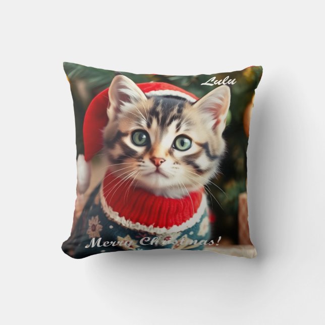 Cute American Shorthair Christmas Personalised  Cushion (Front)