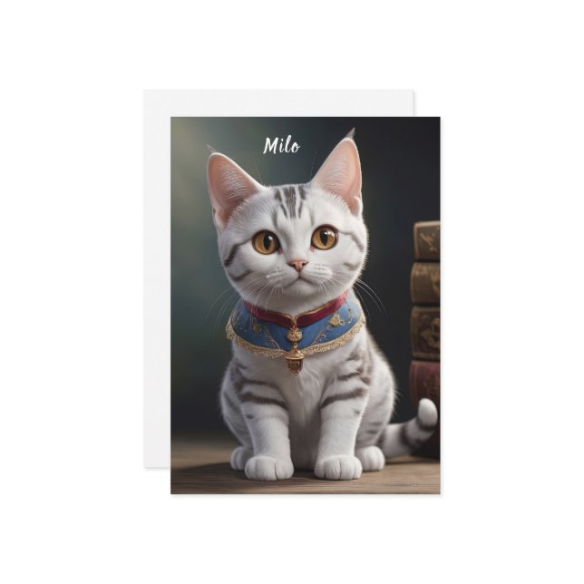 Cute American Shorthair Kitten with big Eyes (Front/Back In Situ)