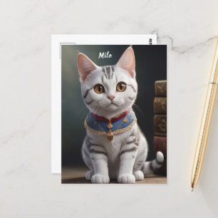 Cute American Shorthair Kitten with big Eyes Postcard