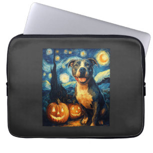 Cute American Staffordshire Terrier Dog Halloween Laptop Sleeve