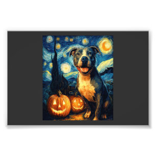 Cute American Staffordshire Terrier Dog Halloween  Photo Print