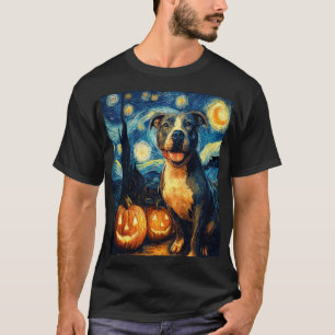 Cute American Staffordshire Terrier Dog Halloween T-Shirt