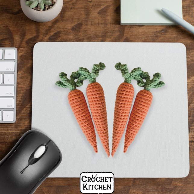 Cute Amigurumi Minimalist Crochet Carrots Hipster  Mouse Pad (Creator Uploaded)