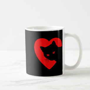 Cute & Funny Cat Valentines Heart Graphic For Coffee Mug
