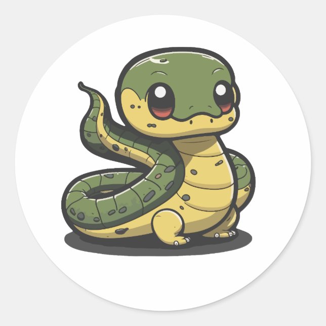 cute anaconda sticker cartoon style (Front)