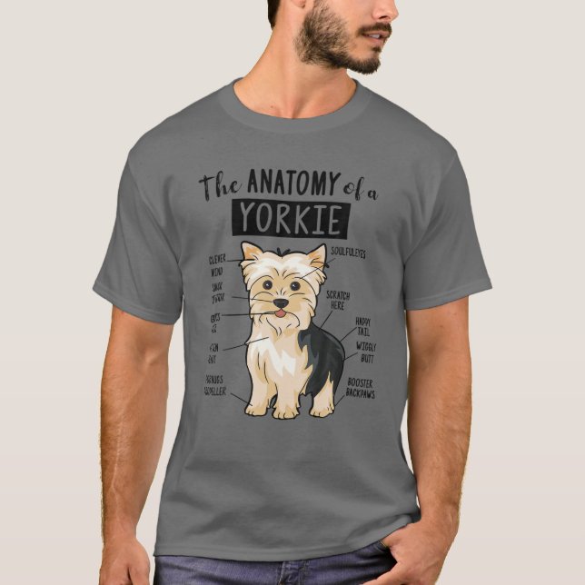 Cute Anatomy A Yorkie Funny Yorkshire Terrier Men T-Shirt (Front)