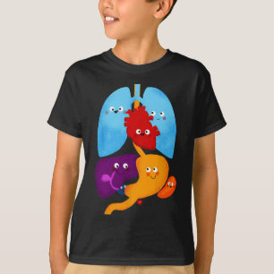 Cute Anatomy and Physiology Heart Lungs Organs T-Shirt