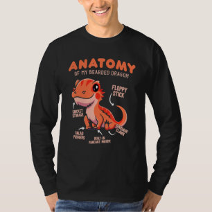 Cute Anatomy of a Bearded Dragon for Reptile T-Shirt