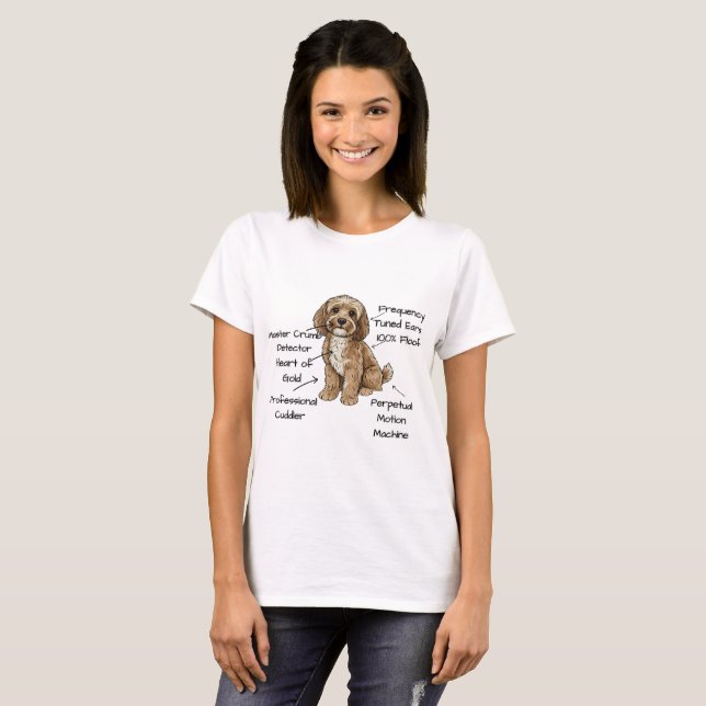 Cute Anatomy of a Cockapoo Dog Lover Gift T-Shirt (Front Full)