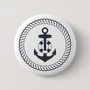 Cute Anchor 6 Cm Round Badge