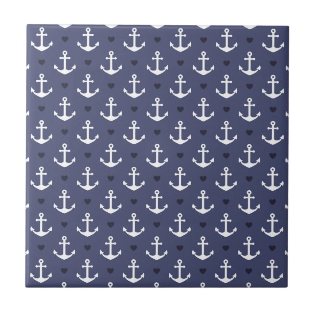 Cute Anchor Pattern Tile (Front)