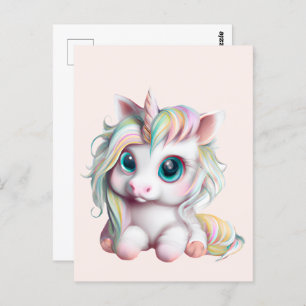 Cute and Adorable Baby Unicorn Postcard