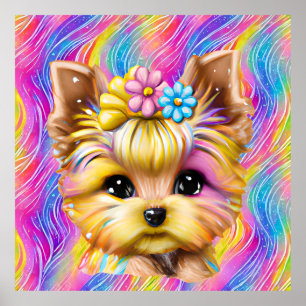 Cute and Adorable Baby Yorkie Poster