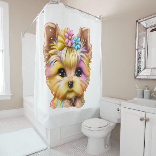 Cute and Adorable Baby Yorkie Shower Curtain