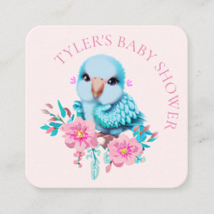Cute and Adorable Blue Baby Parrot Enclosure Card