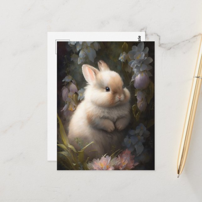Cute and adorable bunny postcard (Front/Back In Situ)