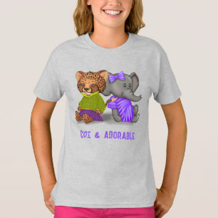 Cute and Adorable Cheetah and Elephant Friends T-Shirt