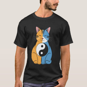 Cute and Adorable Chinese Yin and Yang Cats Funny T-Shirt