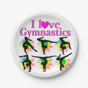 CUTE AND ADORABLE GYMNAST PAPER PLATE