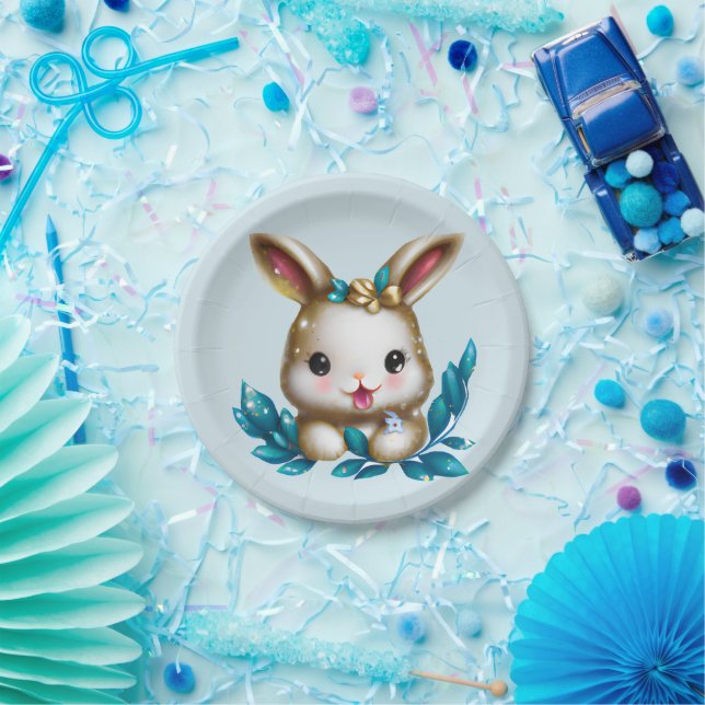Cute and Adorable Kawaii Baby Bunny Paper Plate (Party)