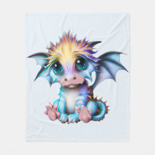 Cute and Adorable Kawaii Baby Dragon Fleece Blanket
