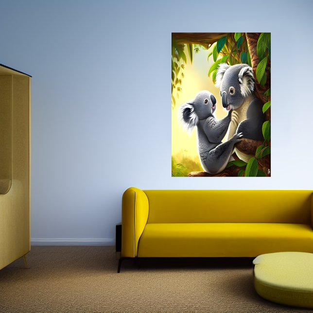 Cute and adorable Koala and child | AI Art  Poster (Creator Uploaded)