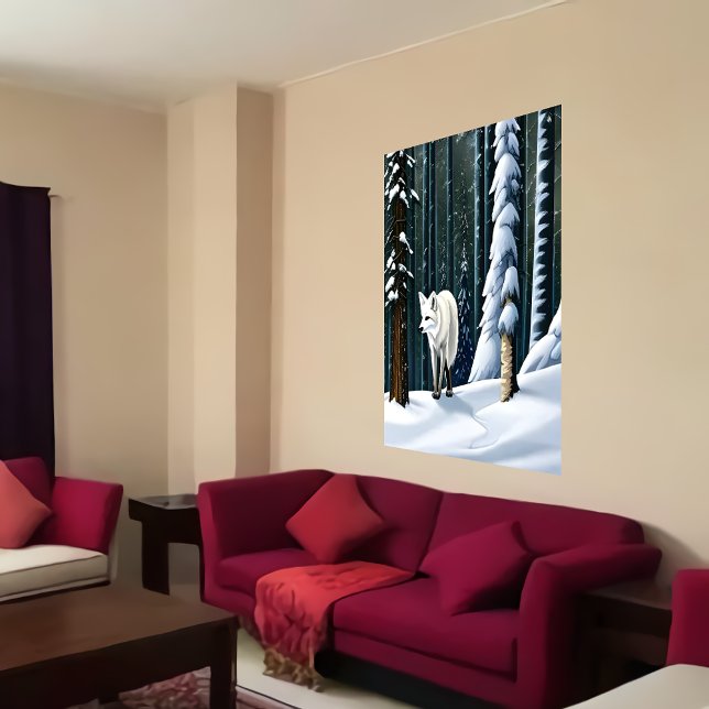 Cute and adorable snow fox | AI Art Poster (Creator Uploaded)