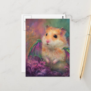 Cute and Adorable Sweet Hamster Dragon Postcard