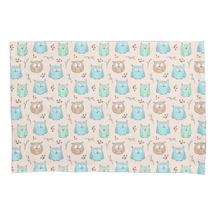 Cute and Adorable Tiny Owls Birds Pattern Pillowcase