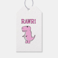 Cute And Angry Pink Cartoon T-Rex Dinosaur