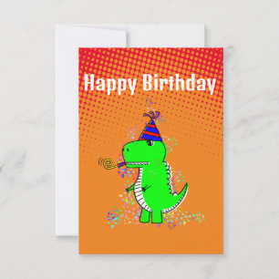 Cute and Angry T-Rex Dino Gradient  Card