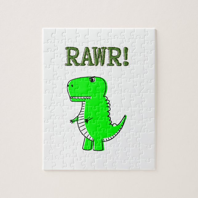 Cute and Angry T-Rex RAWR Jigsaw Puzzle (Vertical)