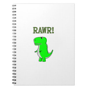 Cute and Angry T-Rex RAWR Spiral Notebook