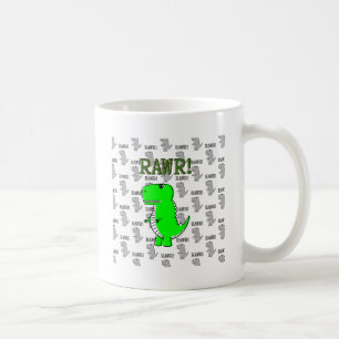 Cute and Angry T-Rex With Black And White Pattern Coffee Mug