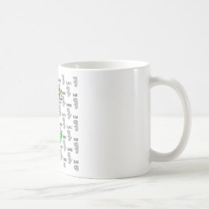 Cute and Angry T-Rex With Black And White Pattern Coffee Mug