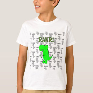 Cute and Angry T-Rex With Black And White Pattern T-Shirt
