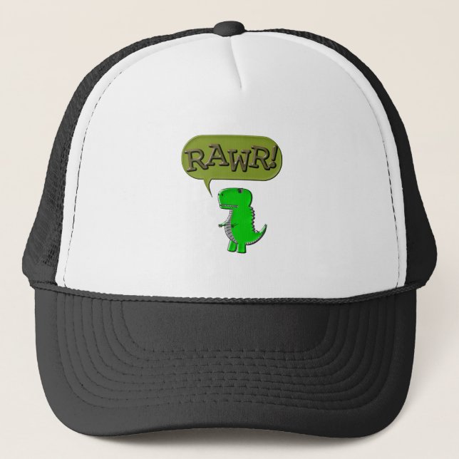 Cute And Angry Toy Dinosaur Trucker Hat (Front)