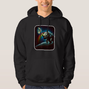 Cute And Astronaut Rhino Space Rainbow Galaxy Moo Hoodie