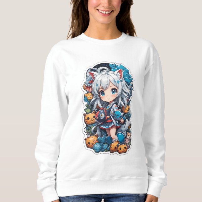 Cute and Beautiful Anime Style Sweatshirt (Front)