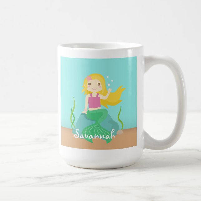Cute and Beautiful Mermaid for Under the Sea Coffee Mug (Right)