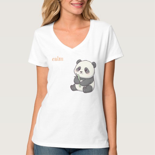 Cute and Calm Panda T-Shirt (Front)