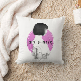 Cute and Classy Girl Pink and Black Cushion