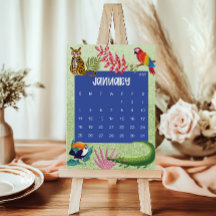 Cute and Colorful 2026 Calendar Page - January