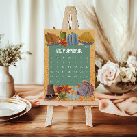 Cute and Colorful 2026 Calendar Page - November