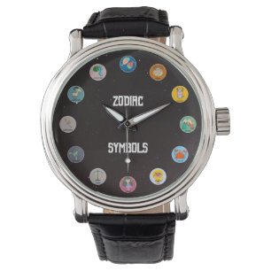 Cute and Colorful All 12 Zodiac Symbols with Stars Watch