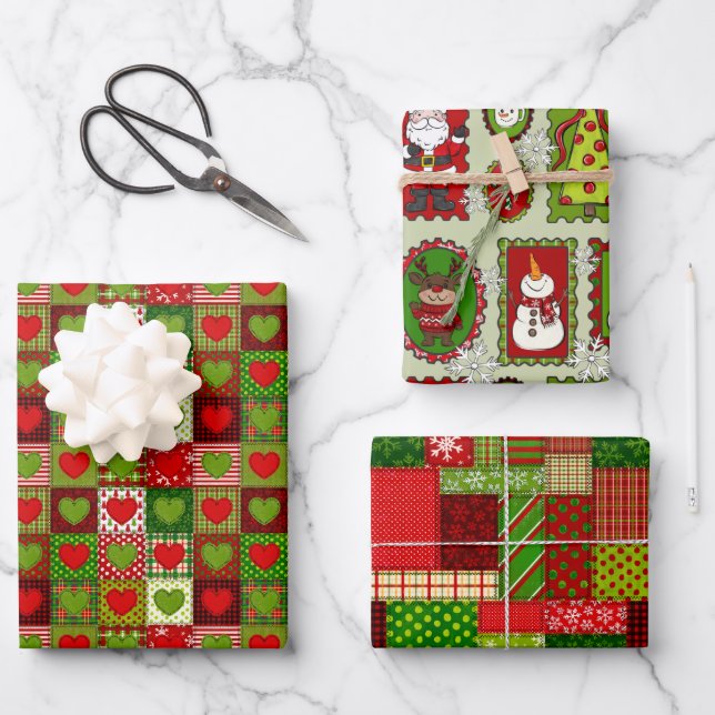 Cute and Colorful Christmas Wrapping Paper Sheets  (Front)