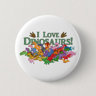 Cute and Colorful Dinosaurs 6 Cm Round Badge