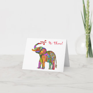 Cute and Colorful Elephant Greeting Card