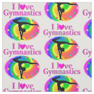 CUTE AND COLORFUL I LOVE GYMNASTICS DESIGN FABRIC