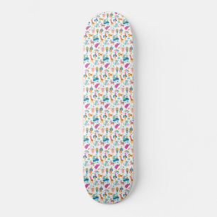 Cute and Colorful Jungle Animals Pattern Skateboard